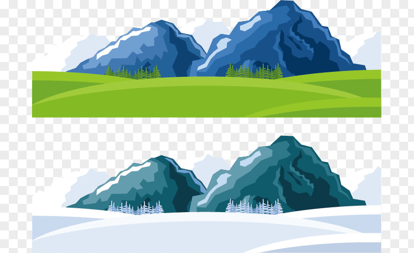Vector Mountain Landscape Illustration PNG
