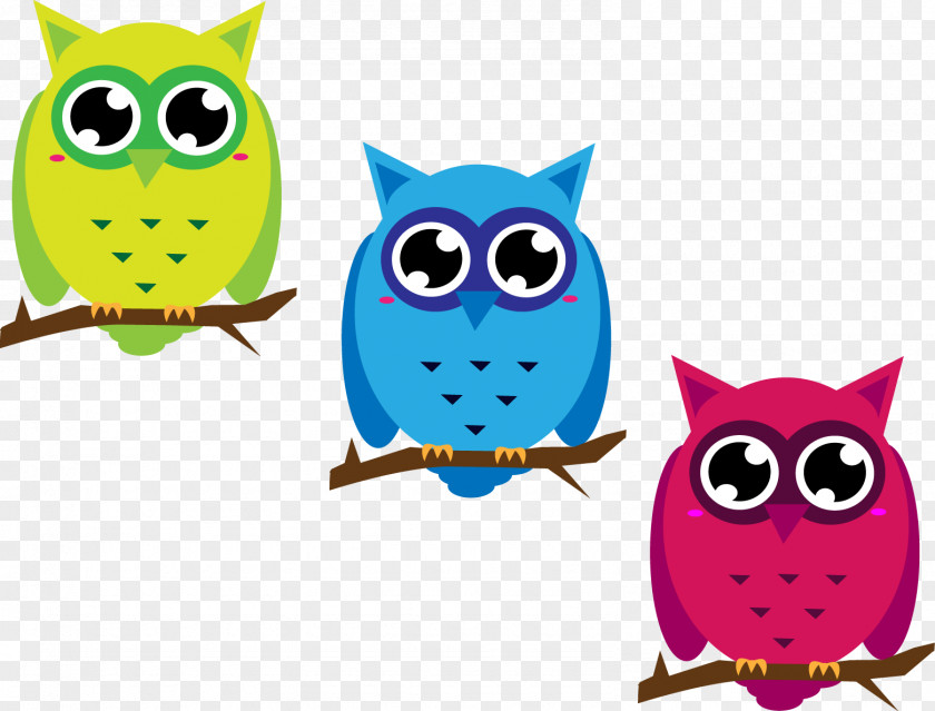Cartoon Owl On A Tree Branch Drawing Clip Art PNG