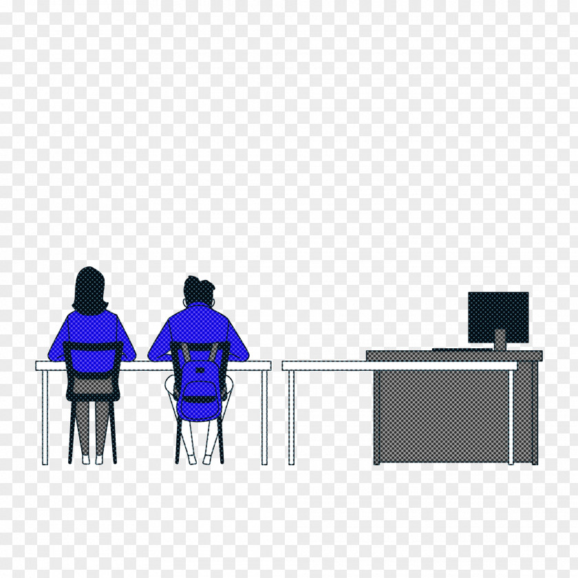 Desk Table Furniture Line Cartoon PNG