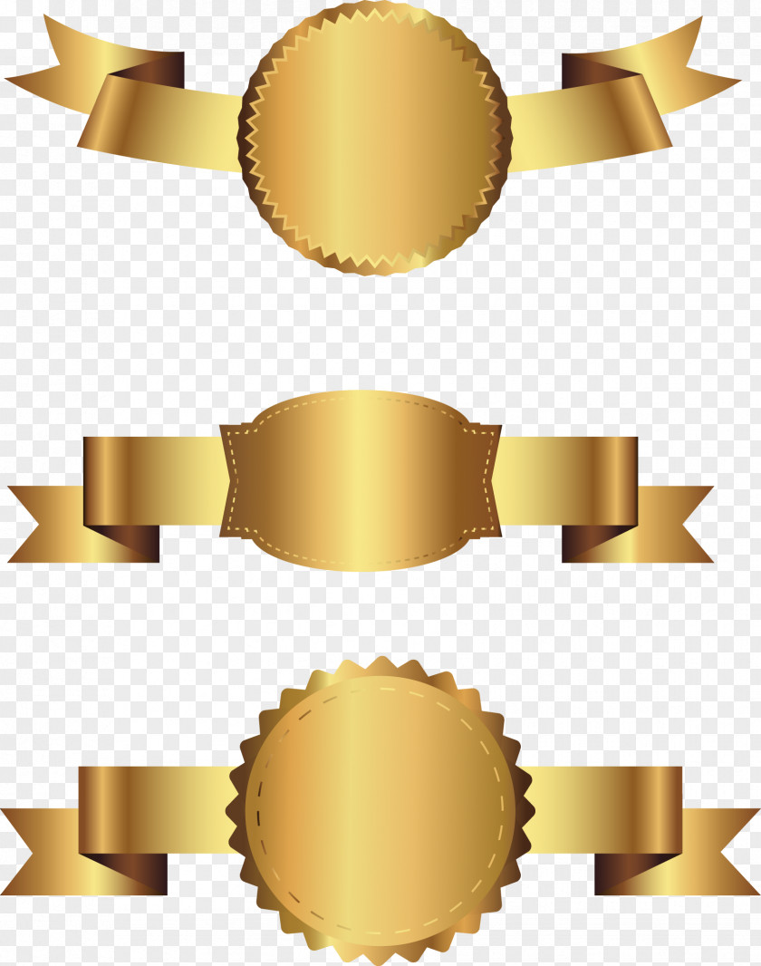 Vector Hand Painted Gold Label PNG