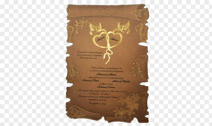 Wedding Convite Parchment Banquet Courier PNG