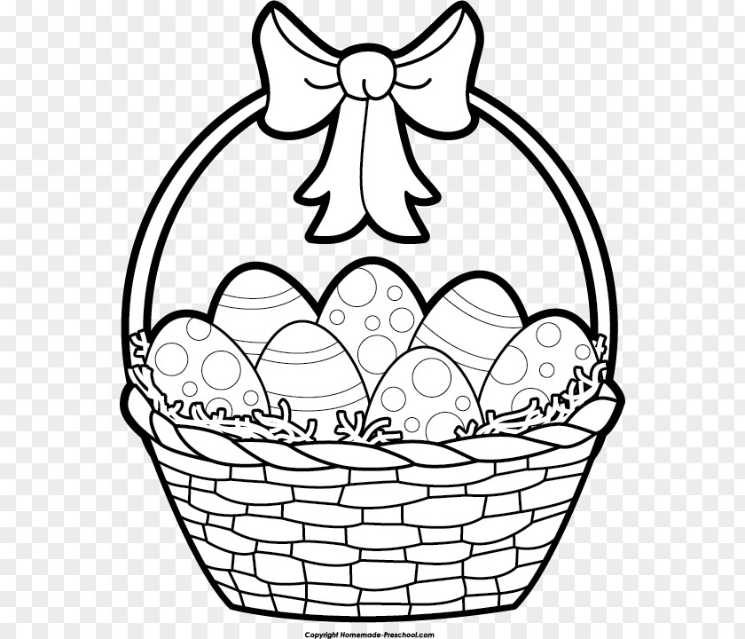 Basket Cliparts Easter Bunny Egg Black And White Clip Art PNG