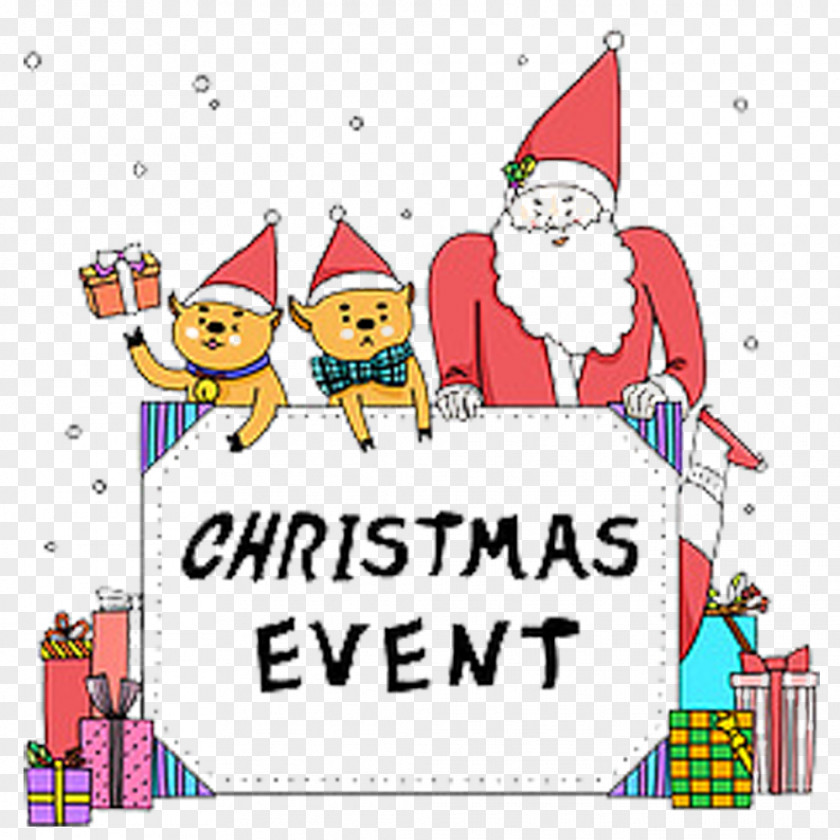 Cartoon Santa Claus Picture Material Christmas Decoration Illustration PNG