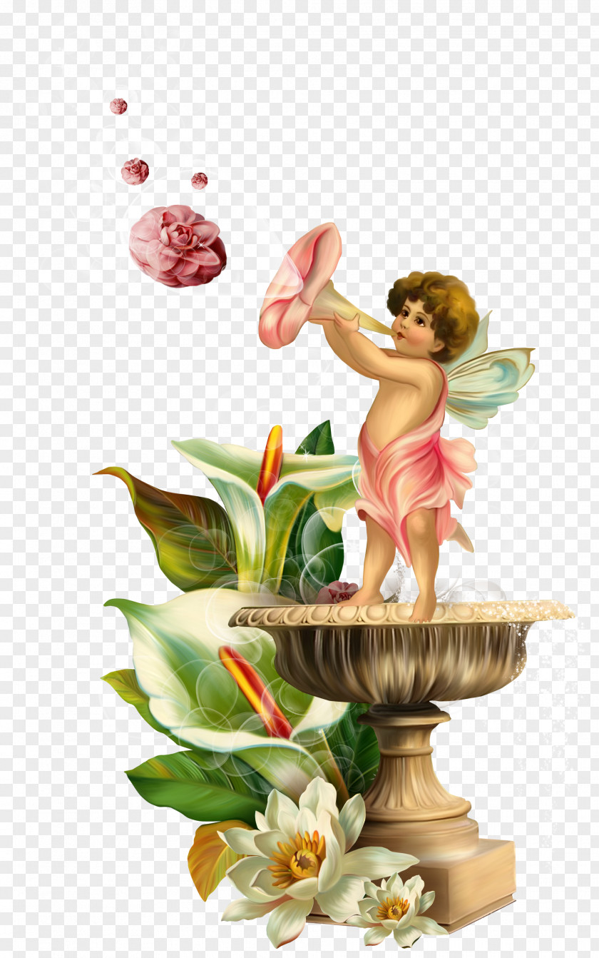 Flower Fairy Happiness Blessing Greeting Wish PNG