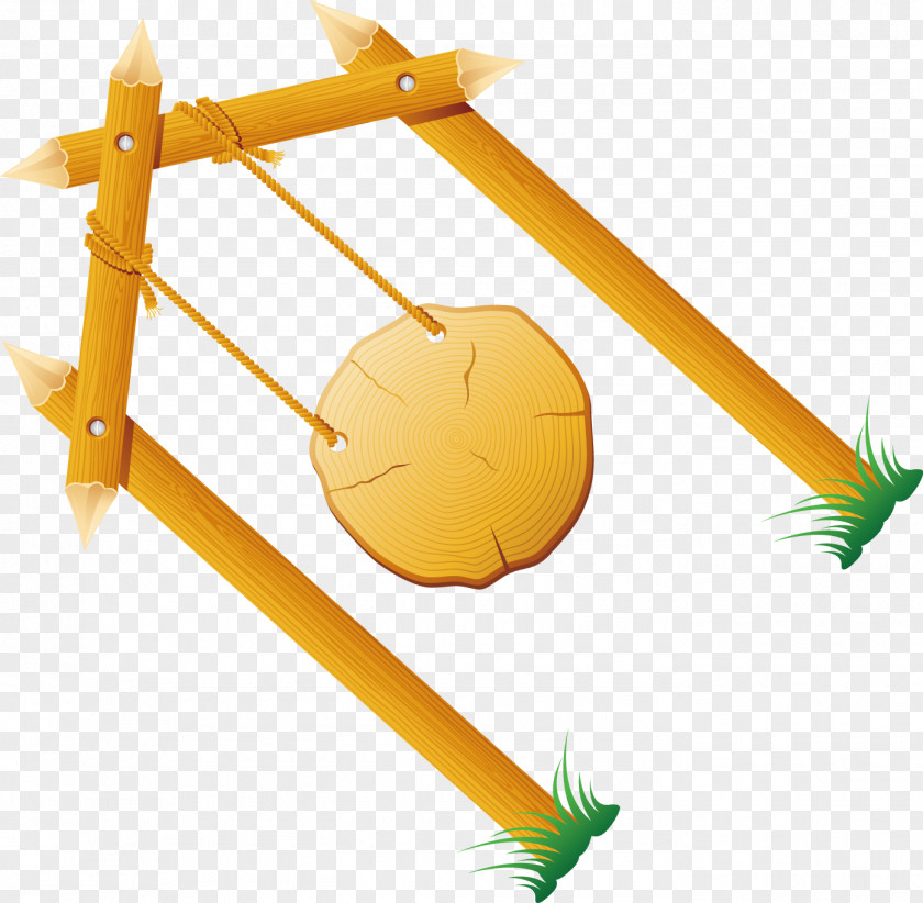 Green Grass, Wooden Bracket, Rope Vector Euclidean PNG