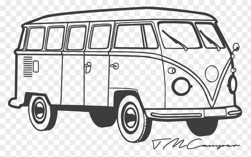Minibus Coloring Book Classic Car Background PNG