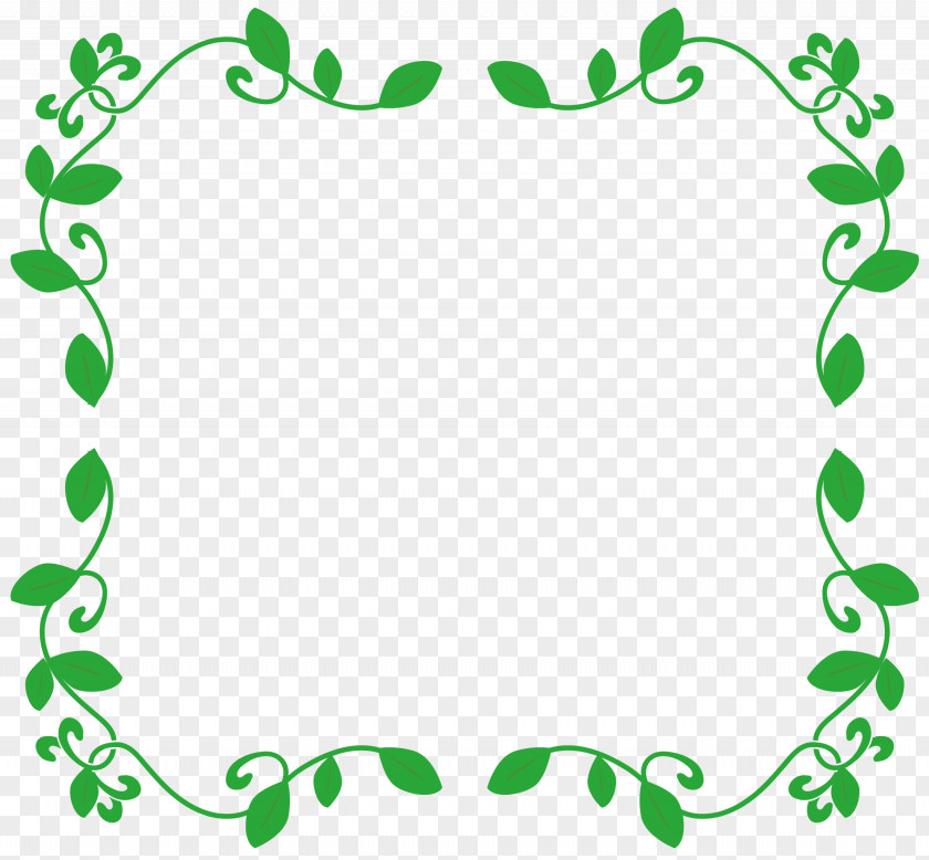 Leaves Grass Vine Design Frame. PNG