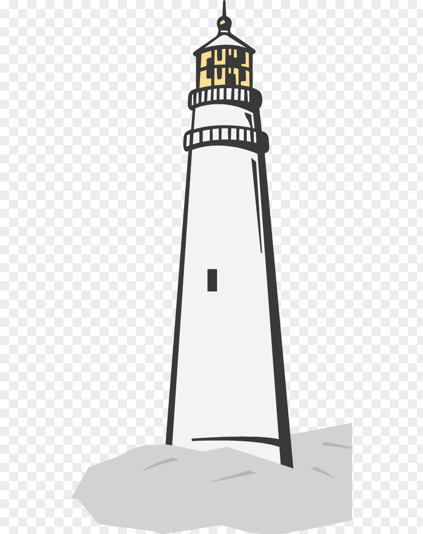 Lighthouse Beacon Black And White PNG