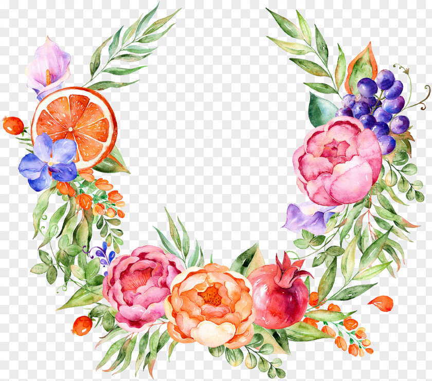 Watercolor Floral Decoration Design Painting Grape Flower PNG