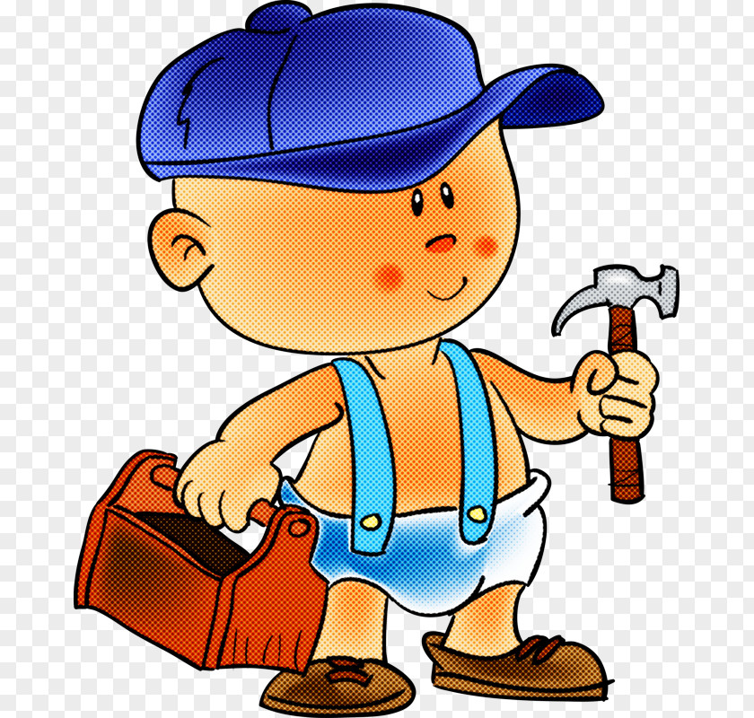 Cartoon Construction Worker Finger Pleased PNG