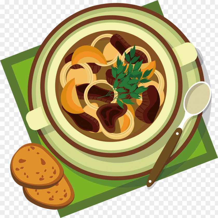 Cartoon Mushrooms Vector Dish Drawing Illustration PNG