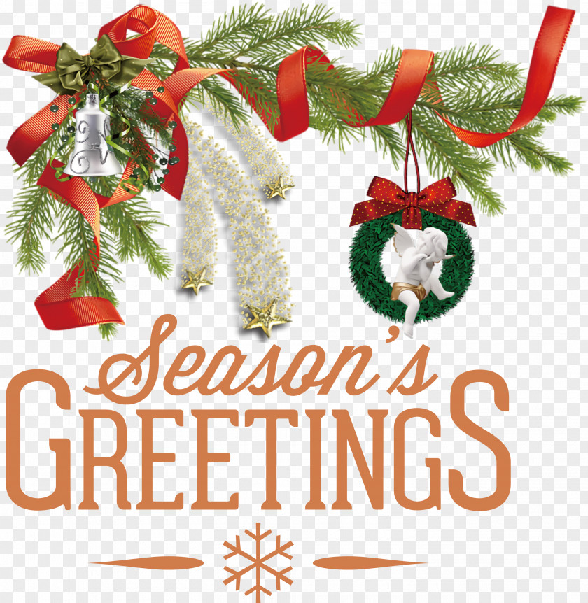 Seasons Greetings Christmas New Year PNG