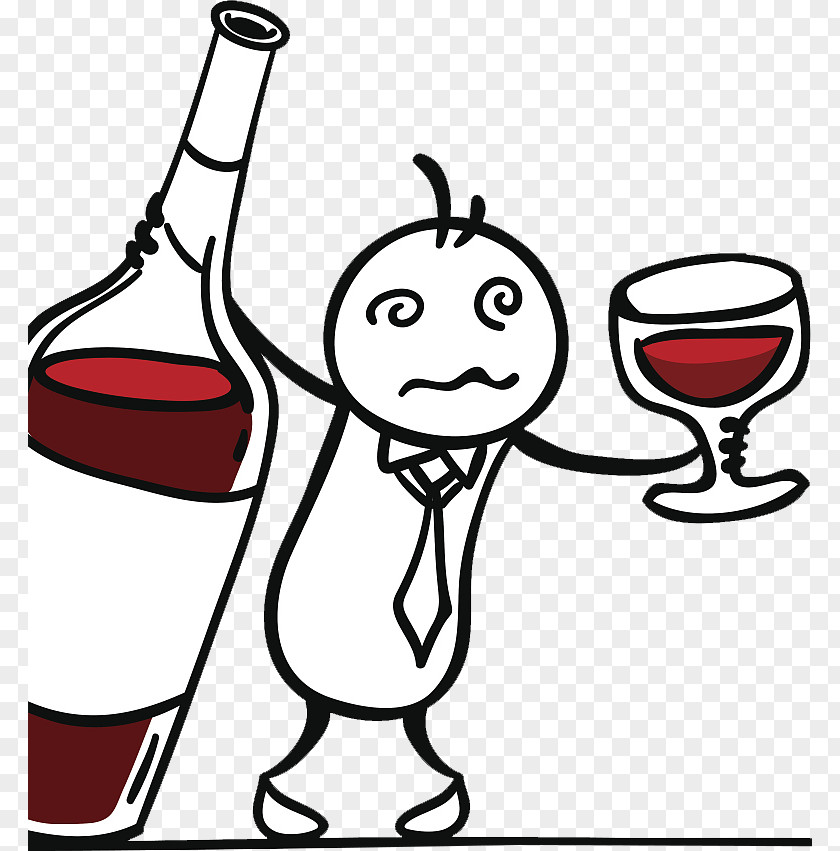 A Drunken Man Who Drinks Red Wine Drawing Alcoholic Drink Illustration PNG