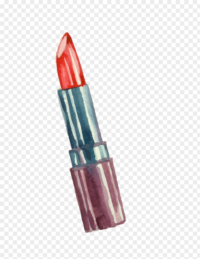 Lipstick Make-up Watercolor Painting PNG