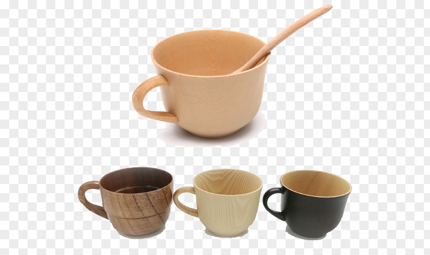 Wood Cup Ice Cream Coffee PNG