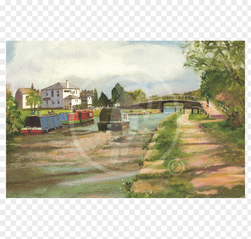 Painting Crooke Hall Inn Watercolor Road Art PNG