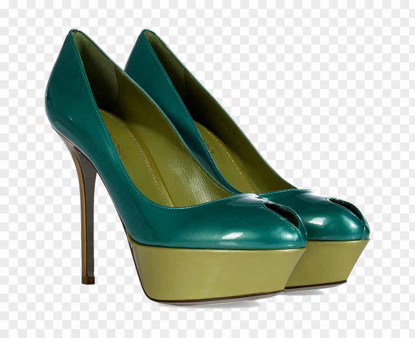 Peeptoe Shoe Green Peep-toe Court High-heeled PNG