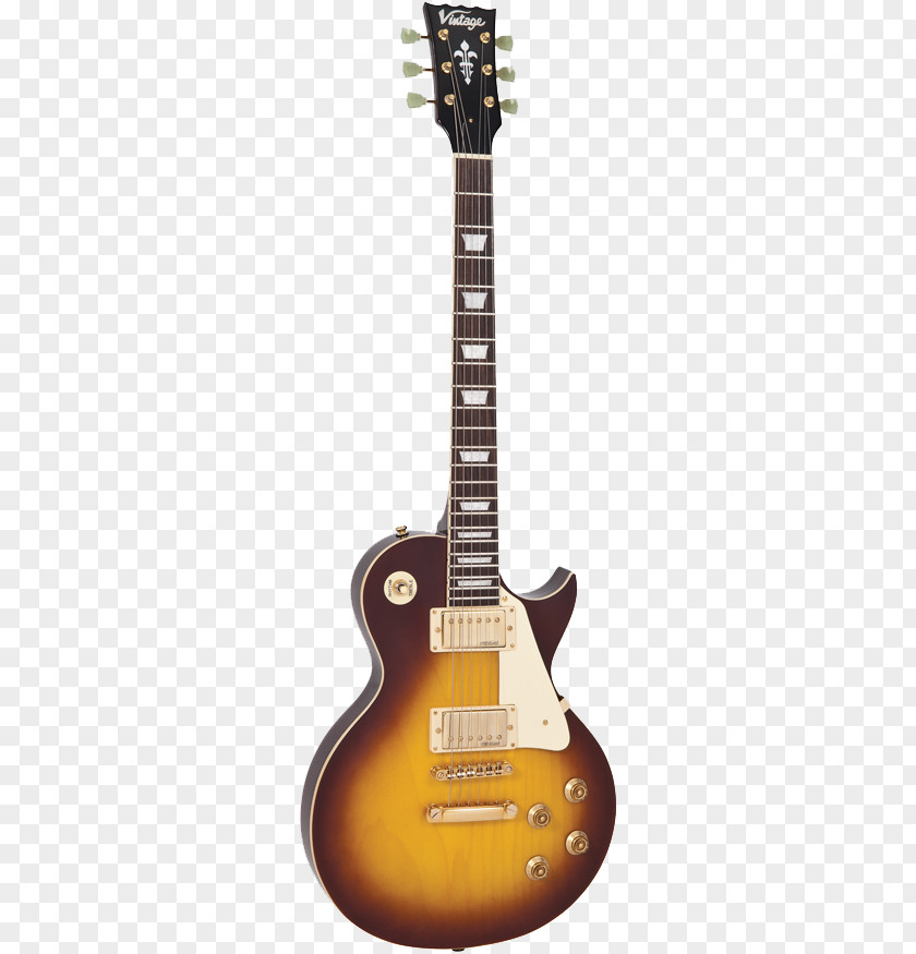 Sevenstring Guitar Vintage V100 Sunburst Electric Epiphone Les Paul 100 PNG