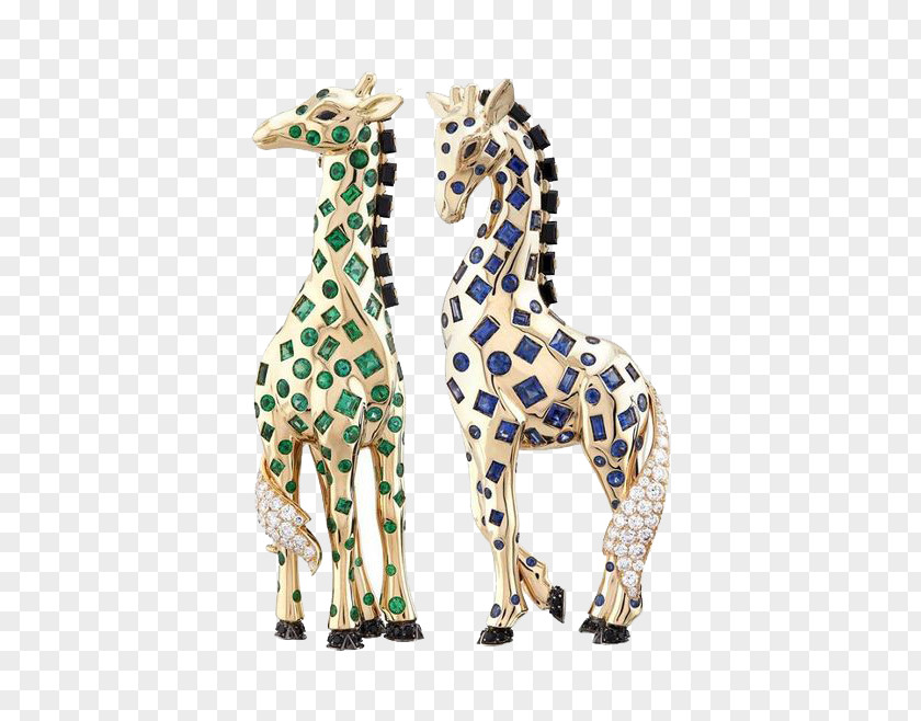 Crystal Giraffe Van Cleef & Arpels Earring Jewellery Brooch Noahs Ark PNG