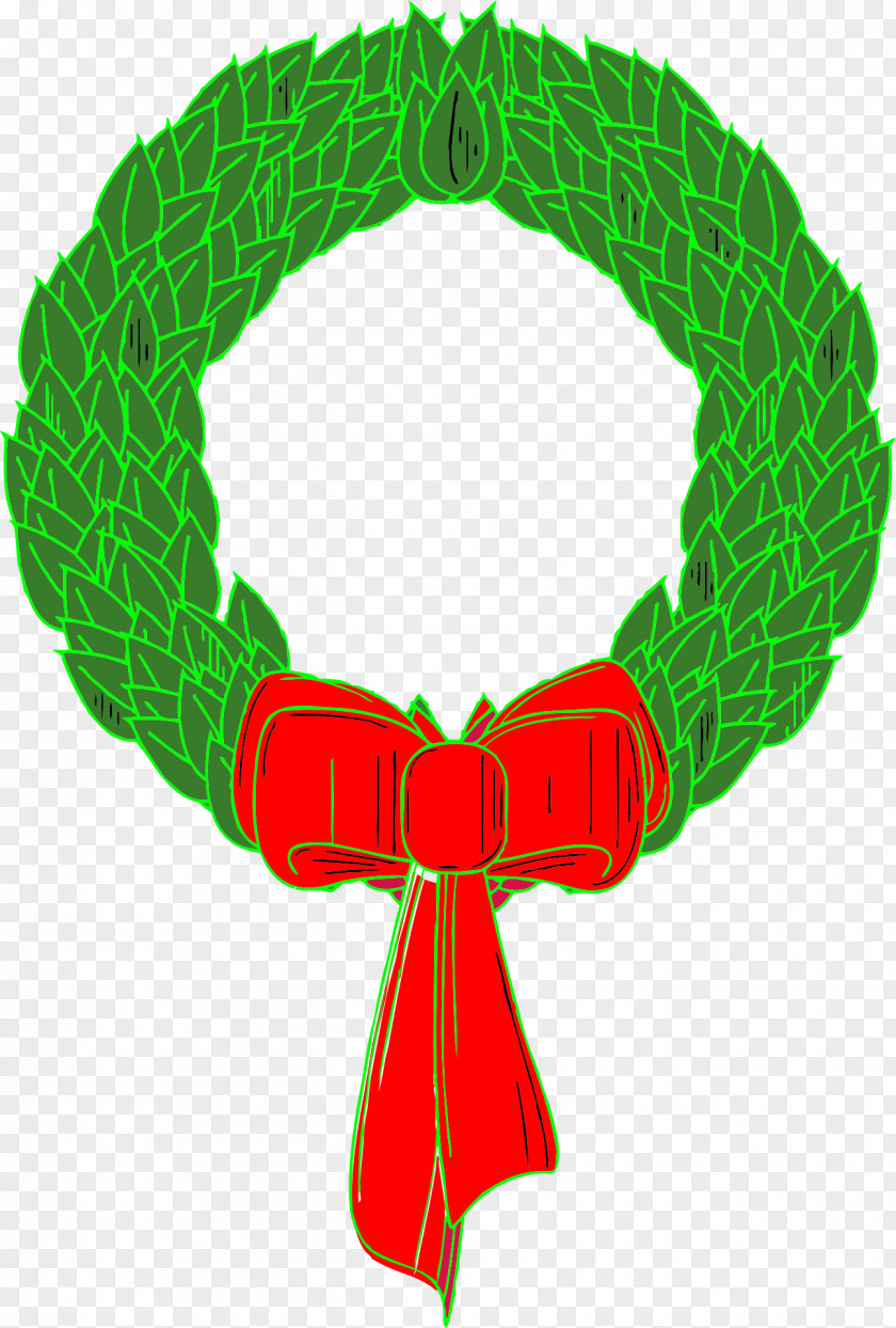 Green Garland Christmas Wreath Clip Art PNG