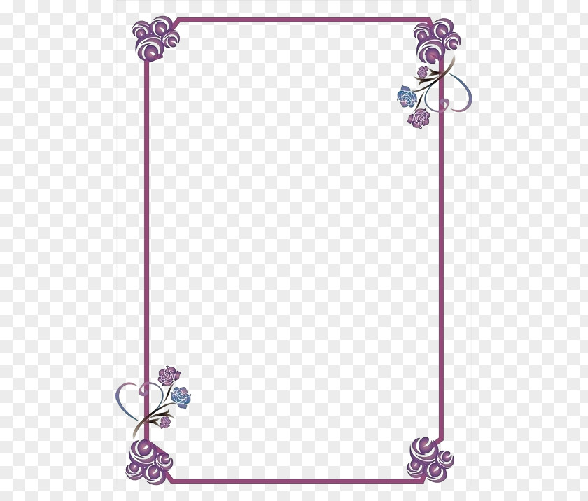 Purple Photo Frame Motif Template PNG