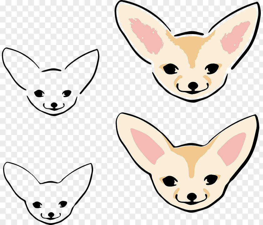 Hand Drawn Cute Fox Chihuahua Puppy Red Fennec Clip Art PNG