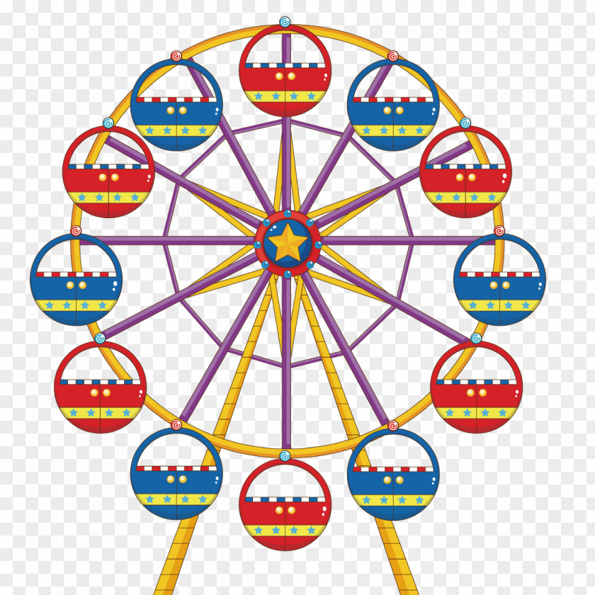 Vector City Ferris Wheel Drawing Clip Art PNG