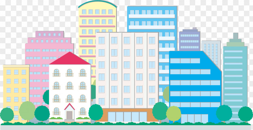City Buildings Building Cartoon House Illustration PNG