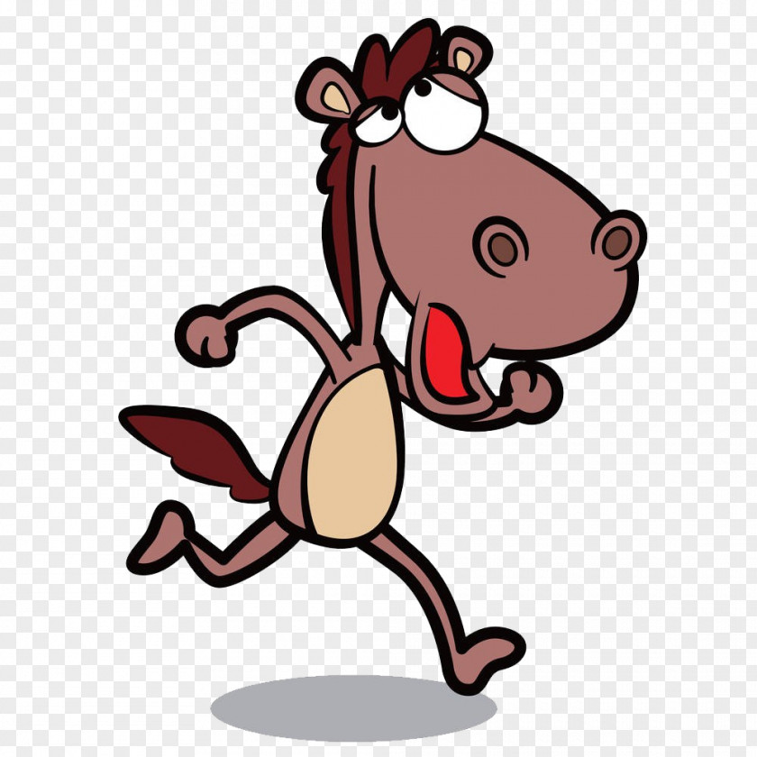 Running A Little Donkey Horse Cartoon Photography Illustration PNG