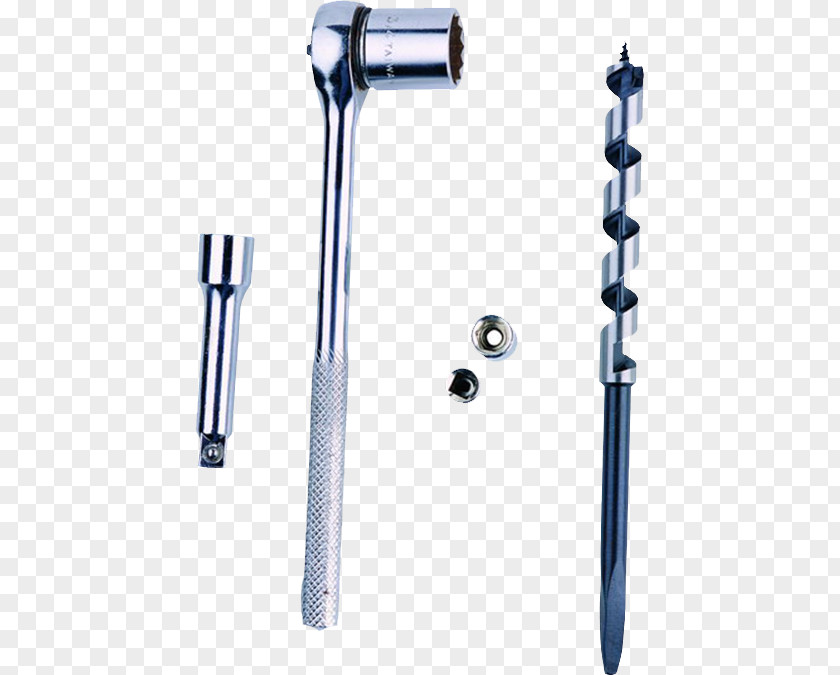 Silver Drill Tool Wrench PNG