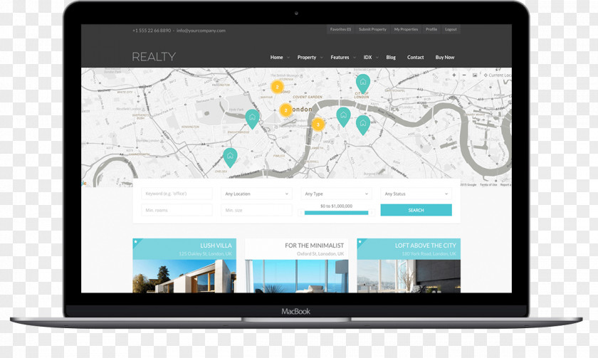 WordPress Real Estate Template Photoblog PNG