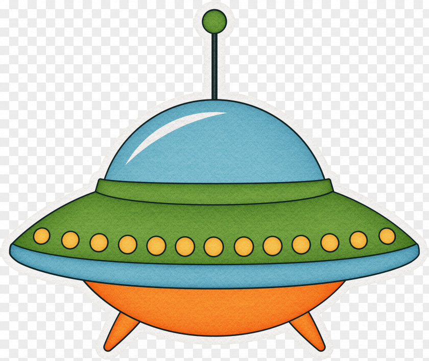 Colored Cartoon UFO Unidentified Flying Object Clip Art PNG