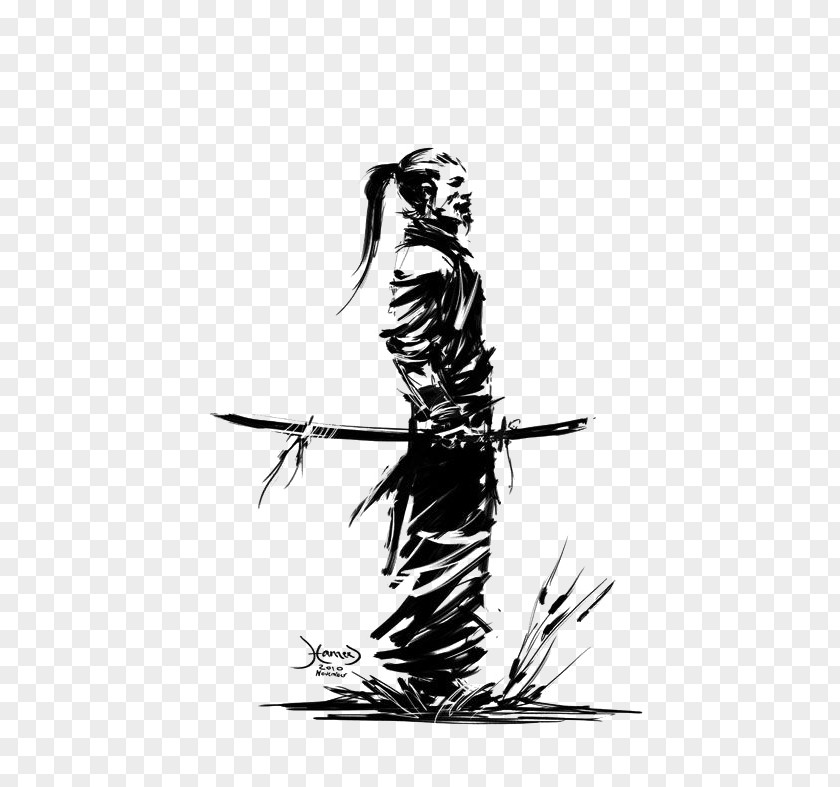 Knight Samurai Drawing Art Warrior Katana PNG