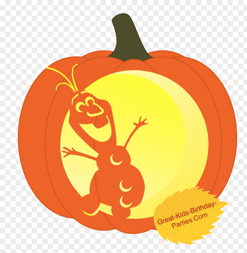 Pumpkin Jack-o'-lantern Olaf Stencil Pattern PNG
