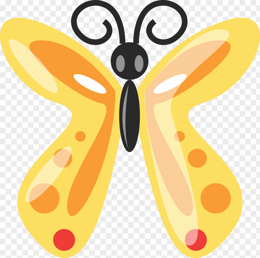 Yellow Cartoon Butterfly Drawing Clip Art PNG