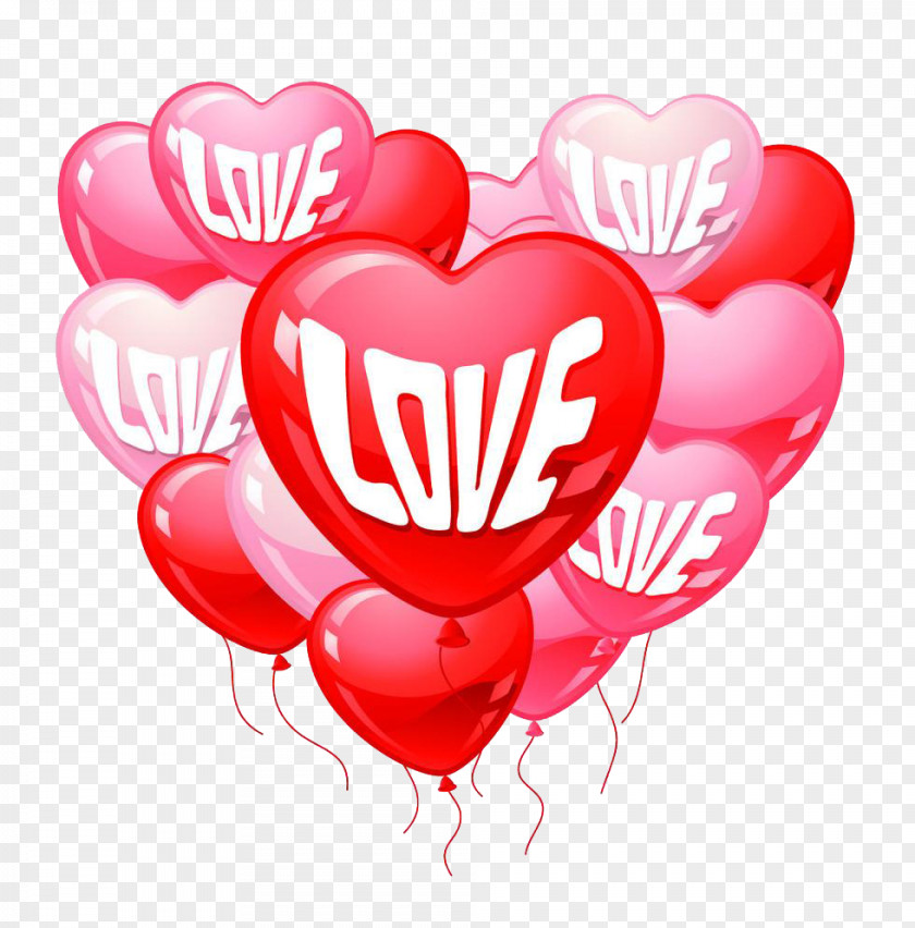 Letters Love Balloons Valentines Day Heart Greeting Card Gift PNG