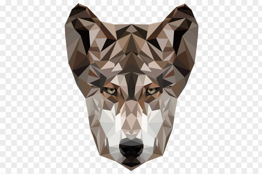 Design Gray Wolf Low Poly PNG