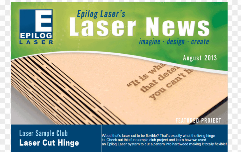 Epilog Laser Engraving Paper Newsletter PNG
