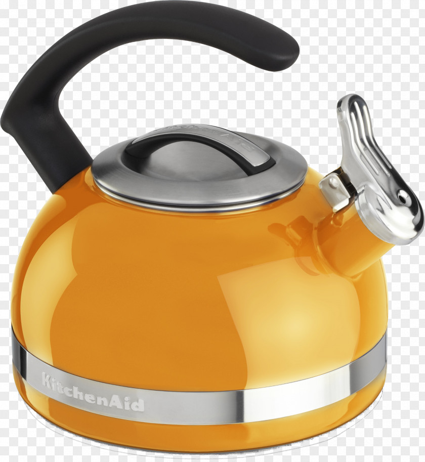 Mandarin Orange KitchenAid KEK1322SS 1.5L Electric Glass Tea Kettle Whistling Teapot PNG