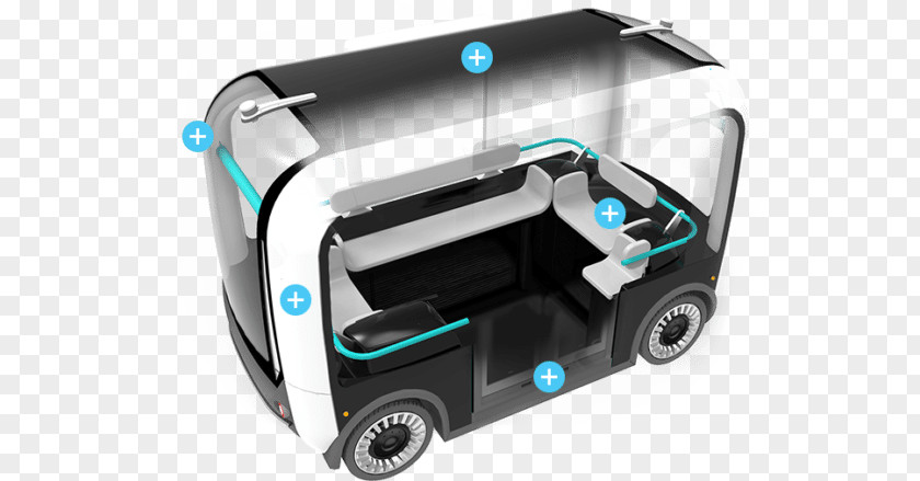 Small Electric Motors Self-driving Car Vehicle Bus PNG