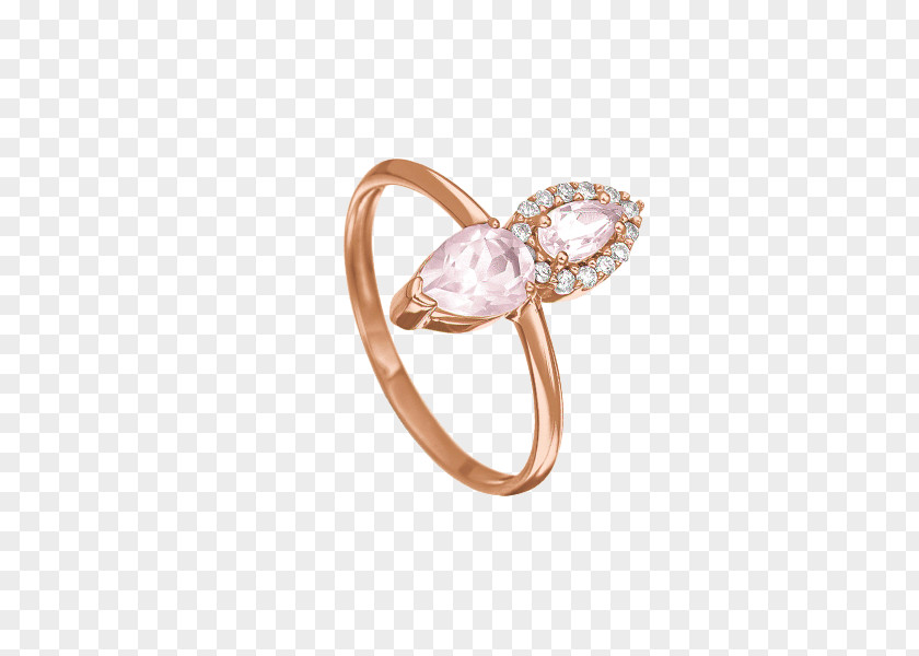 Ring Rose Quartz Gold Diamond Jewellery PNG
