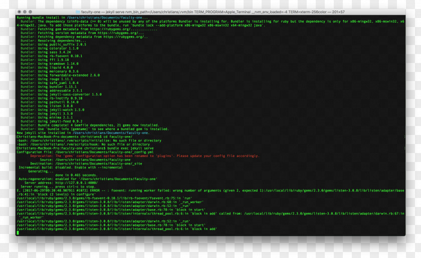 Screenshot Ruby Version Manager Bash Font PNG