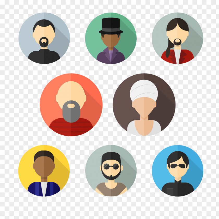 8 Men's Fashion Vector Avatar Euclidean Download PNG