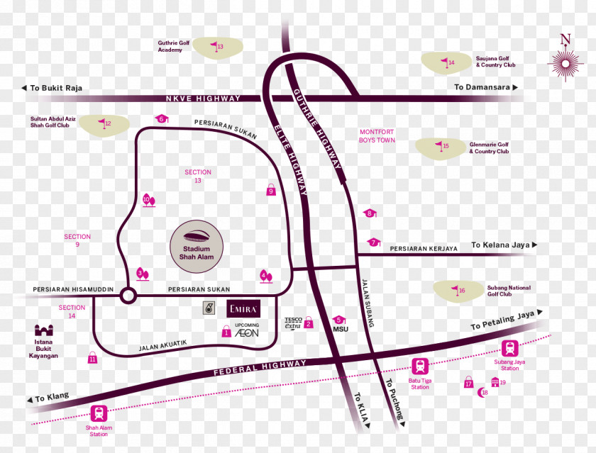 Emira Residences & Urban Retail MBSA Hall Section 13 Bus Interchange Cafe Shah Alam Menara U2 Apartment, PNG