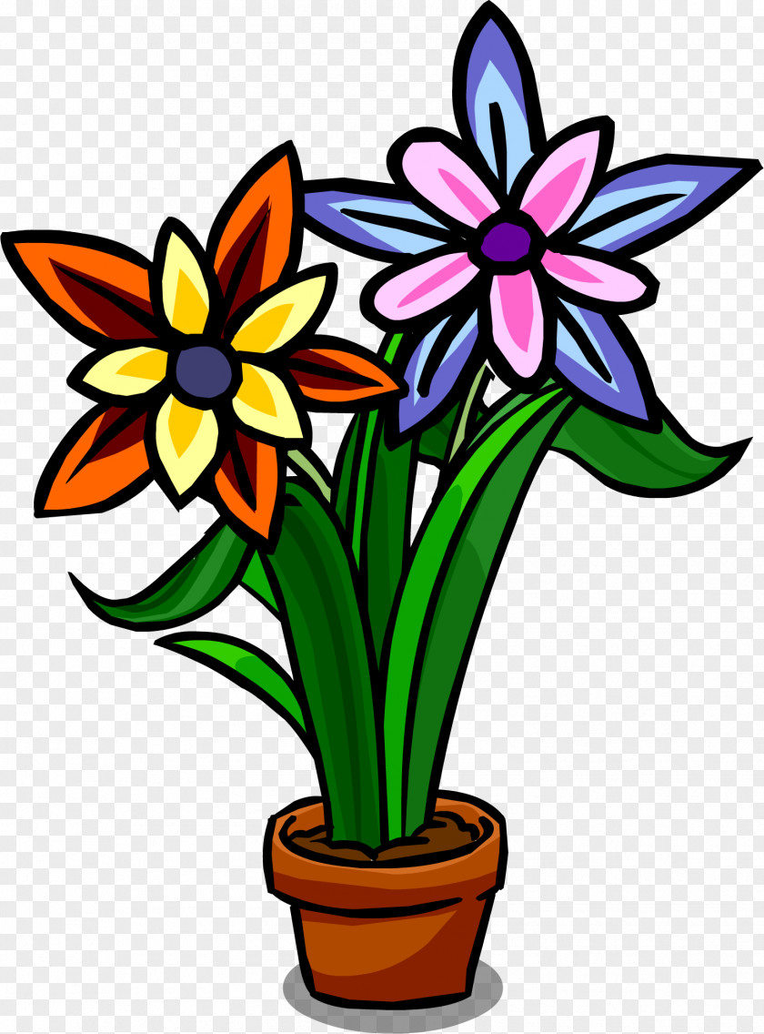 Flowerpot Flower Club Penguin Floral Design Clip Art PNG