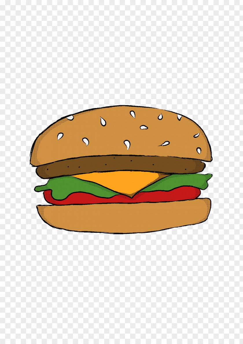 Hamburger Cheeseburger French Fries Drawing Fast Food PNG