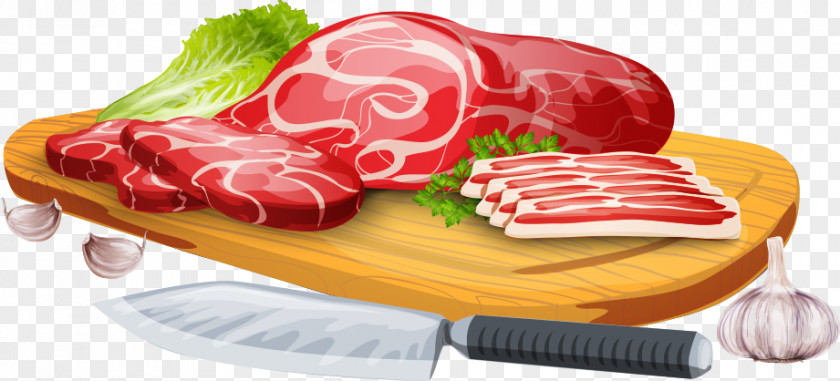 Vector Meat On Board Ham Bacon Beef PNG