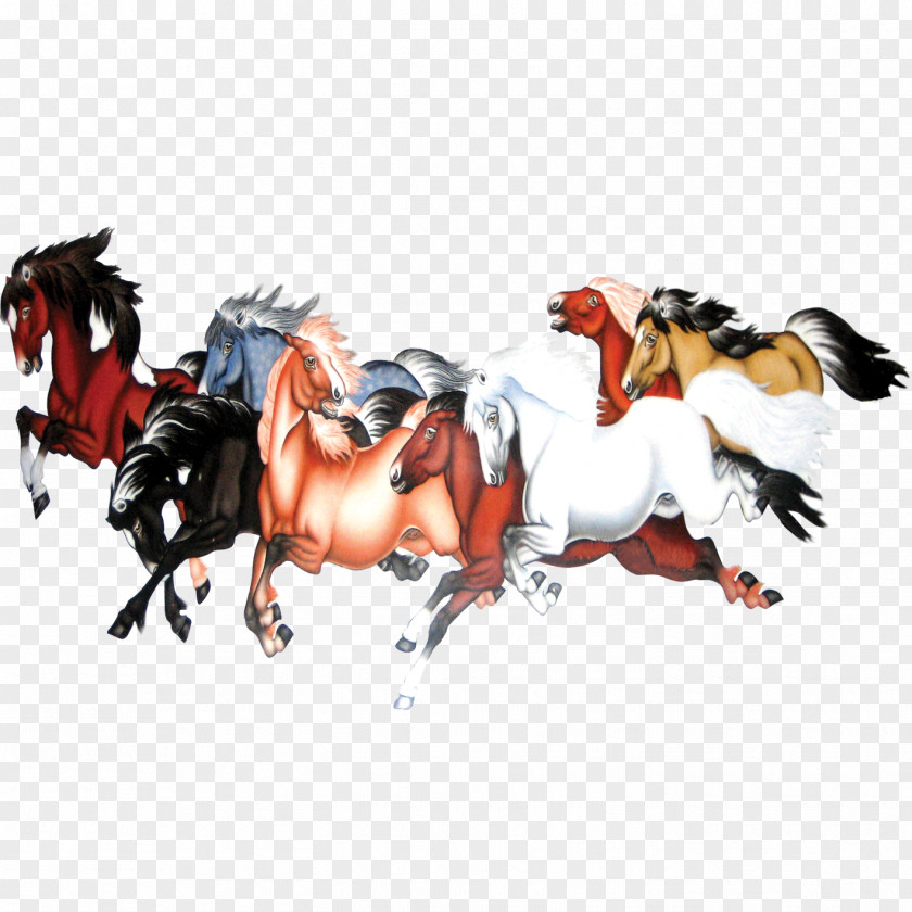 Horse Mustang Paper Painting PNG