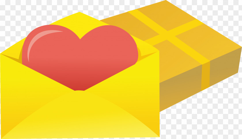 Stationery Vector Material Yellow Heart Angle PNG