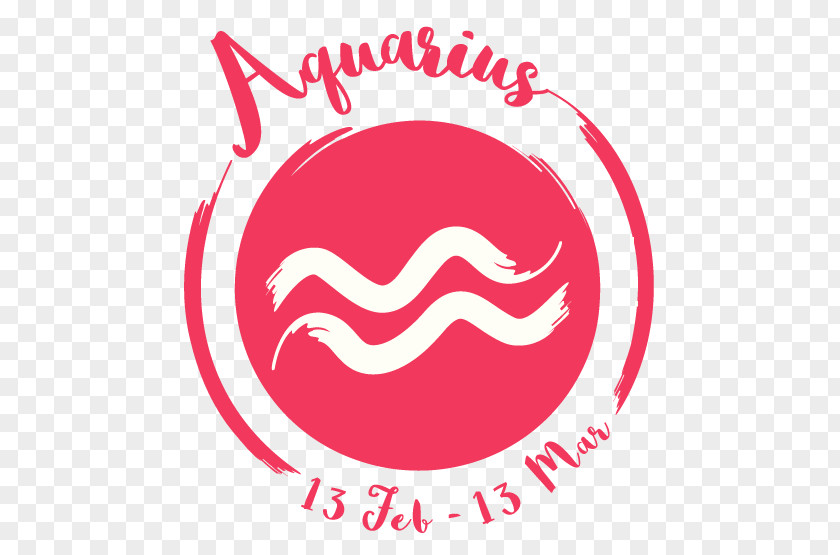 Zodiac Aquarius Pink M Brand Line Logo Clip Art PNG